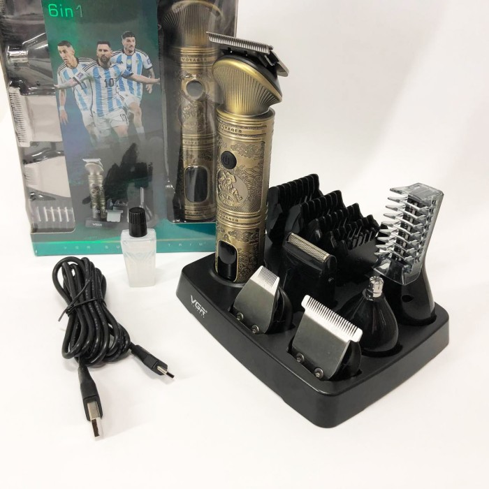 Машинка-тример 3 в 1 для стрижки волосся VGR V-106, Акумуляторна машинка для стрижки JZ-51