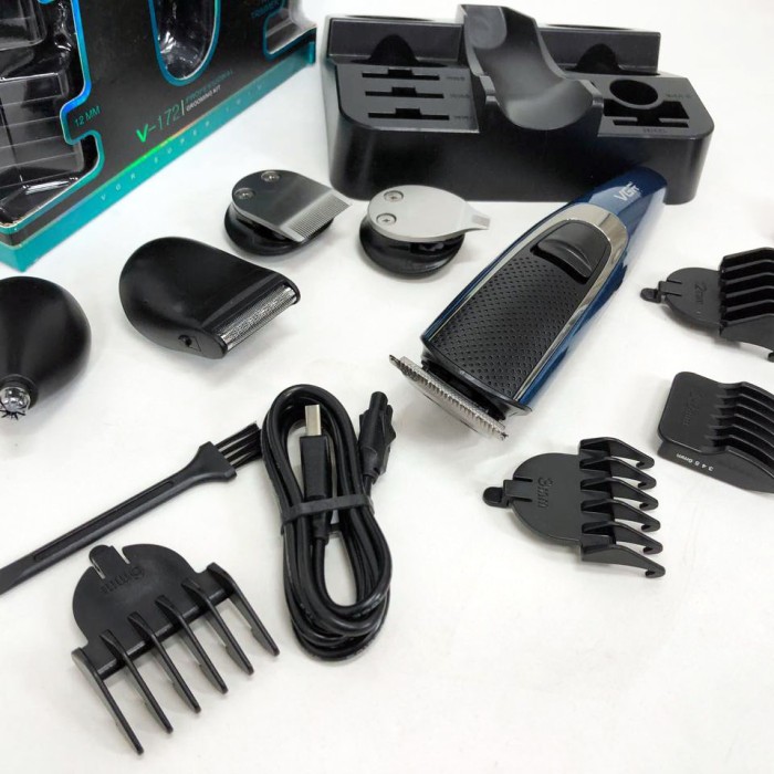 Машинка триммер 4в1 VGR V-172 для стрижки волосся на акумуляторі зарядка USB, електробритва для голови