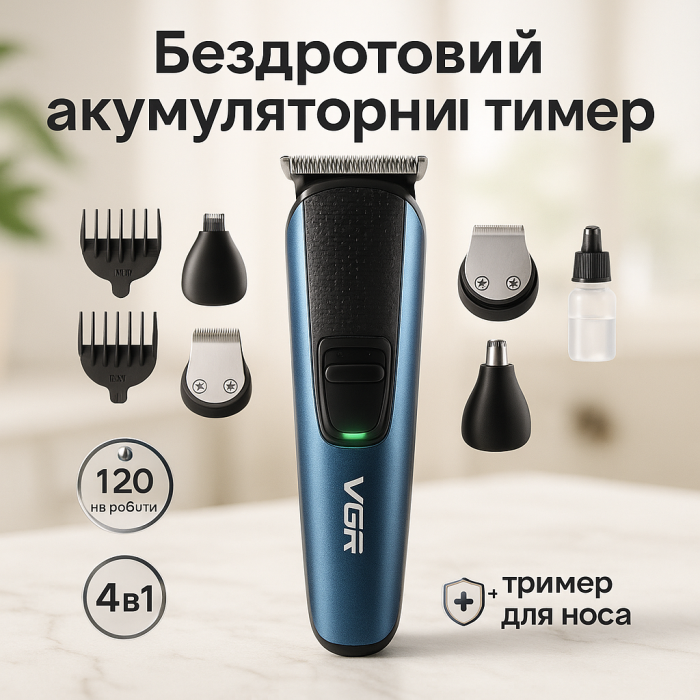 Набір машинок для стрижки VGR, Універсальний тример для стрижки та гоління Машинка хороша VI-81