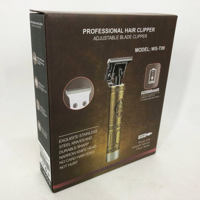 Тример для стрижки акумуляторний професійний Hair Clipper WS-T99, Електромашинка для волосся LZ-80