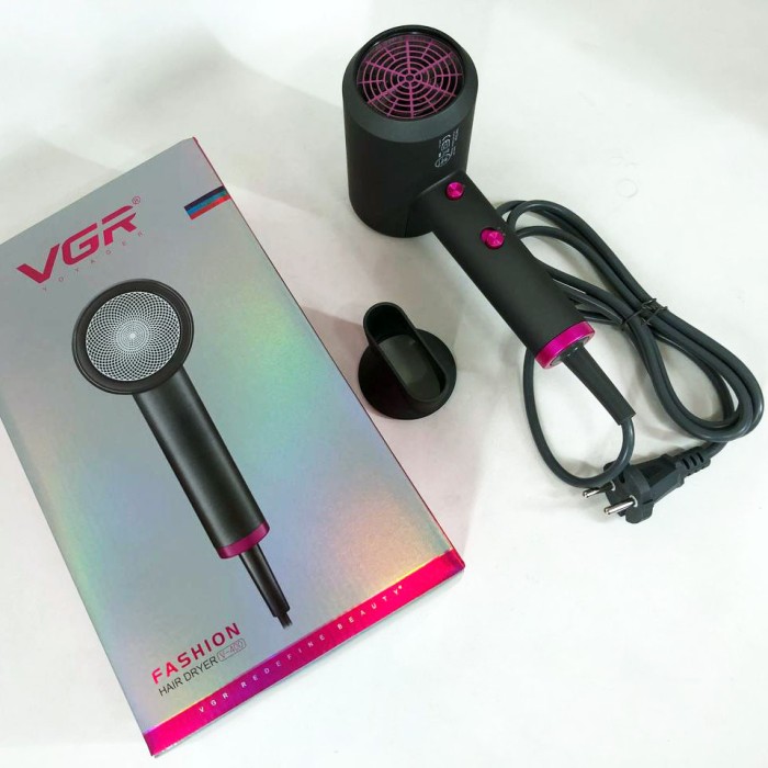 Фен з холодним повітрям для укладання VGR, Фен з потужним мотором, Функціональна щітка для сушіння LM-83