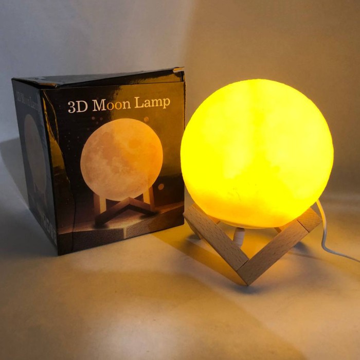 Лампа нічник для дому Moon Lamp 18 см, Дитяча акумуляторна лампа 7 кольорів, Нічник HR-699 на акумуляторі
