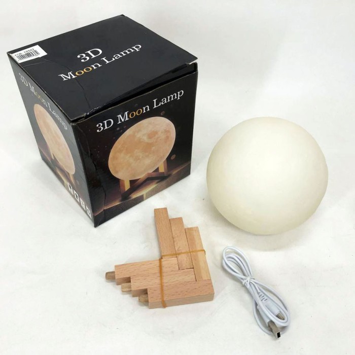 Лампа нічник для дому Moon Lamp 18 см, Дитяча акумуляторна лампа 7 кольорів, Нічник HR-699 на акумуляторі