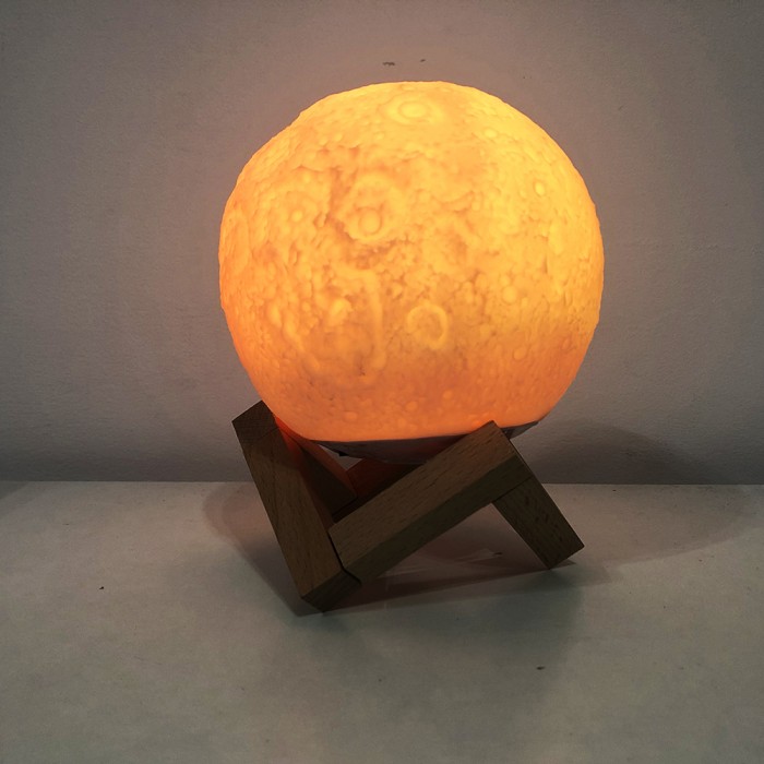 Лампа нічник для дому Moon Lamp 18 см, Дитяча акумуляторна лампа 7 кольорів, Нічник HR-699 на акумуляторі