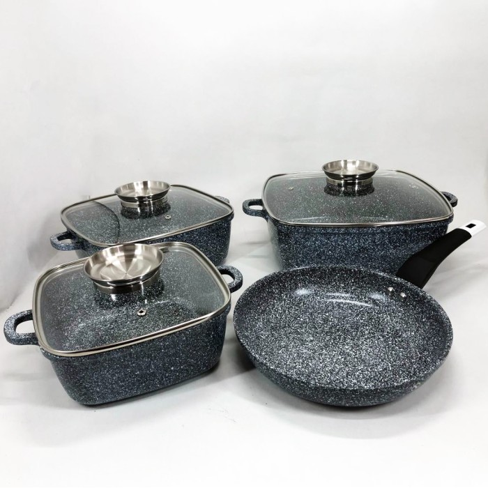 Гранітний посуд з сотейником UNIQUE, Каструлі зі сковорідкою з гранітним покриттям WM-62