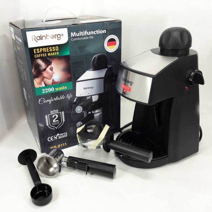 Електрична кавоварка для домашнього використання Rainberg, Маленька кавомашина для дому FL-89