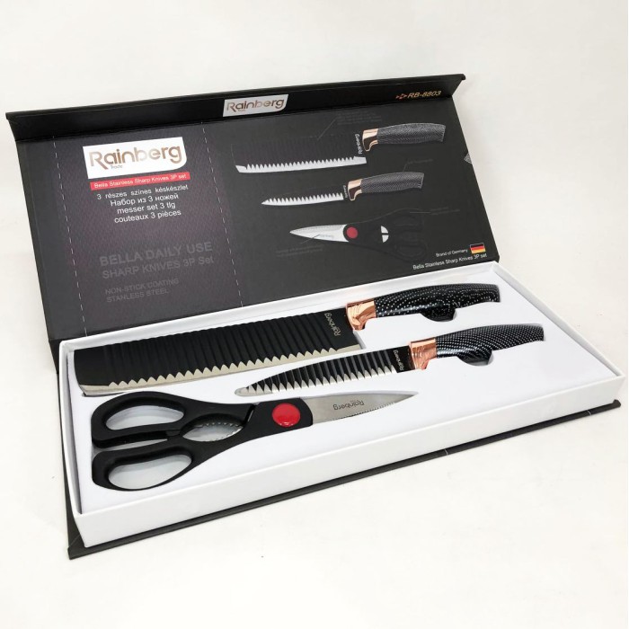 Нержавіючий кухонний ніж Rainberg RB-8803, Універсальний набір ножів, Комплект гострих ножів для кухні GT-14