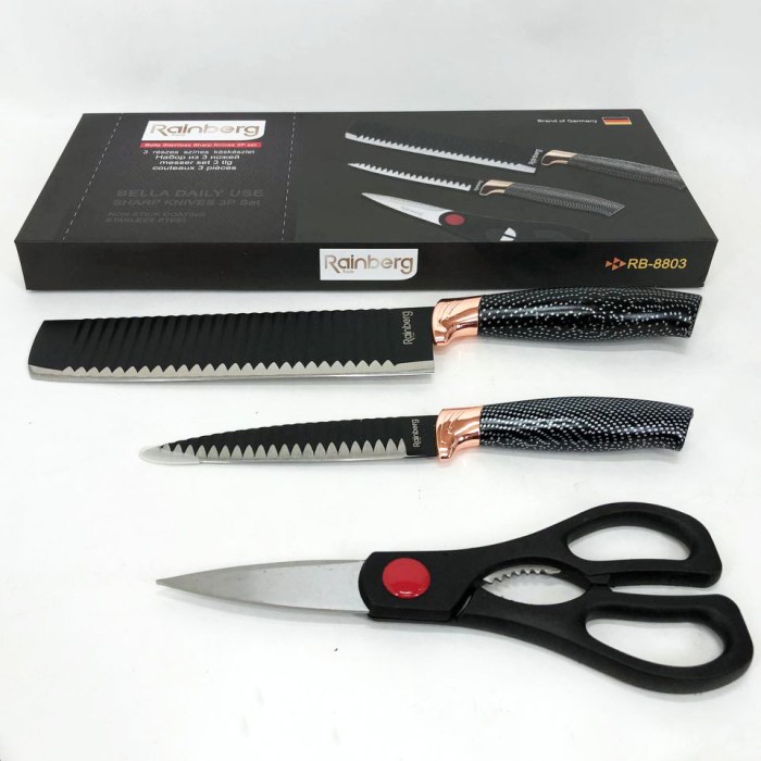 Нержавіючий кухонний ніж Rainberg RB-8803, Універсальний набір ножів, Комплект гострих ножів для кухні GT-14