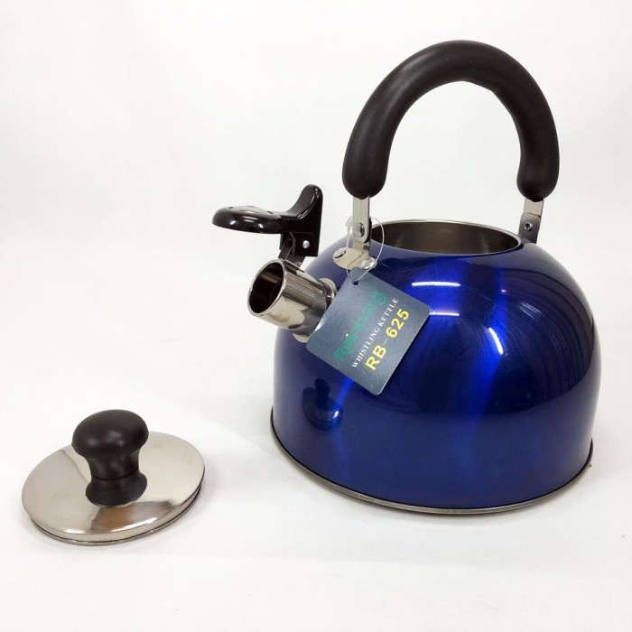 Якісний металевий чайник Rainberg RB-625 3 л, Чайник зі свистком зі зручною нейлоновою ручкою HN-34