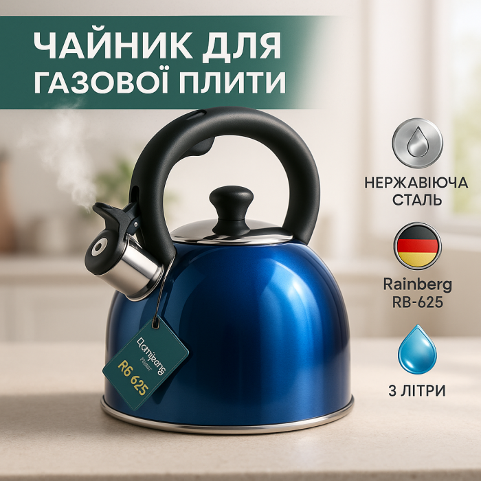Чайник для плити з гучним свистком Rainberg, Чайники зі свистком заварювальні чайники IY-55