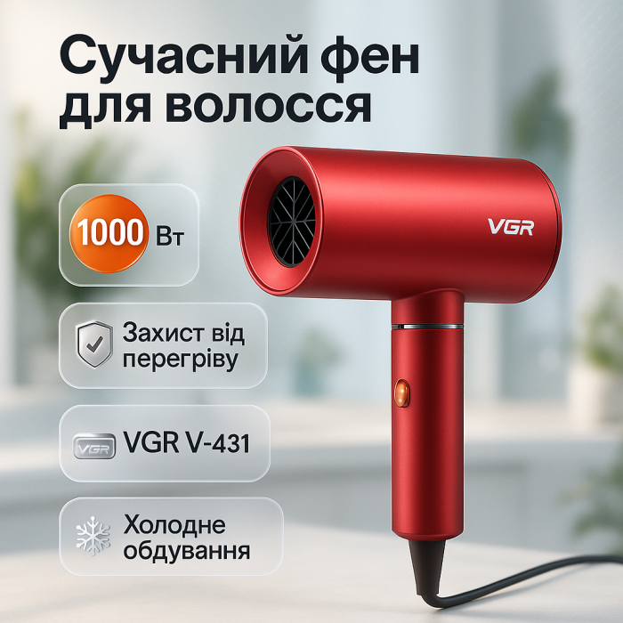 Фен для укладання волосся салонний, Професійний фен для роботи з іонізацією укладання FU-59