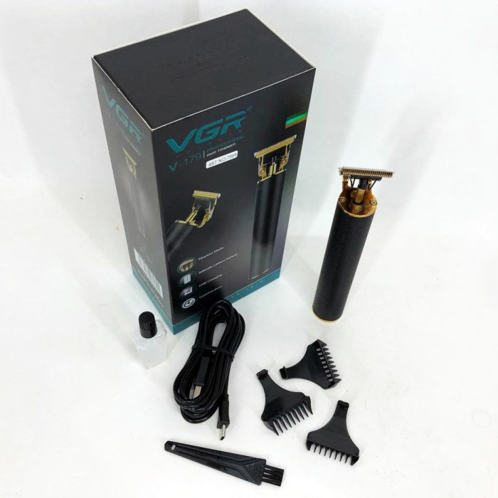 Електрична машинка тример для волосся і бороди VGR V-179, Тример для стрижки акумуляторний професійний RS-44
