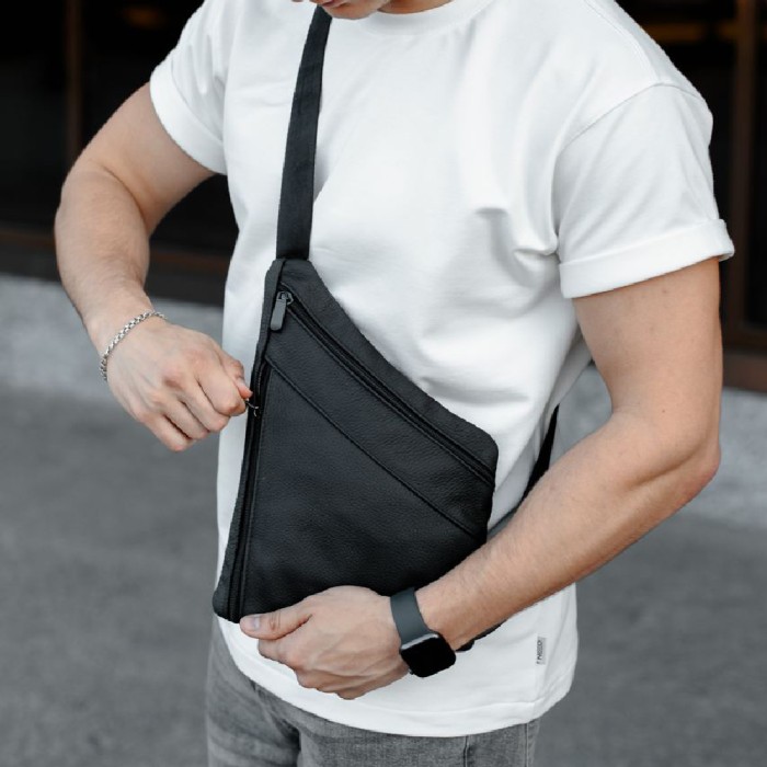 Чоловіча сумка через плече нагрудна, Чоловіча вулична сумка через плече кобура наплічна ZO-84