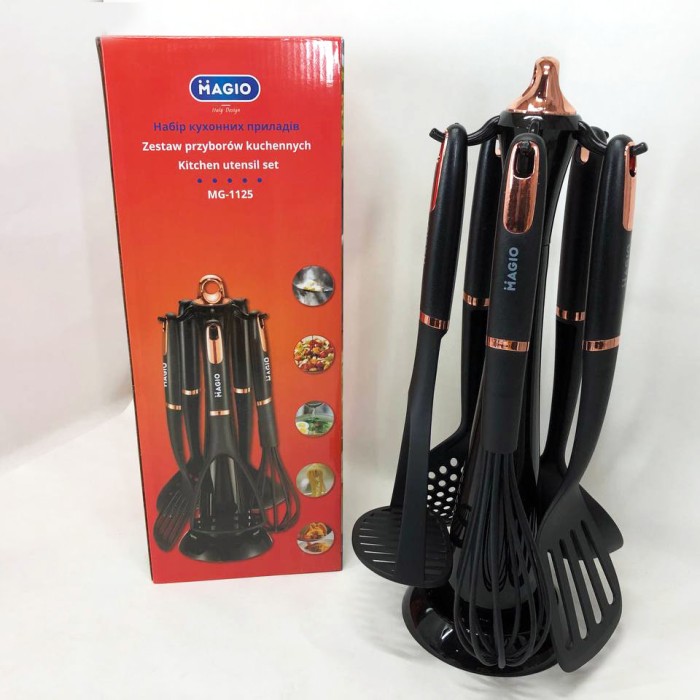 Хороший кухонний набір на підставці, Набір кухарського нейлонових лопаток KC-71