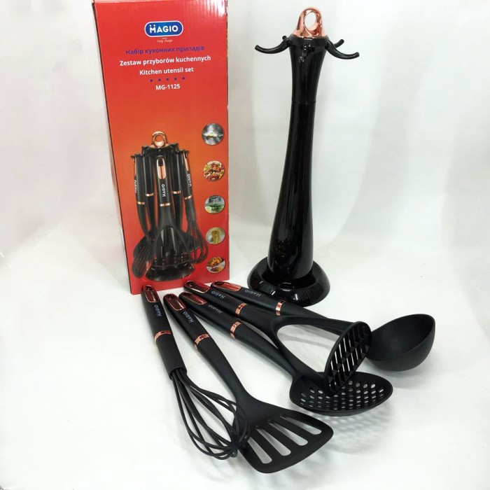 Хороший кухонний набір на підставці, Набір кухарського нейлонових лопаток KC-71