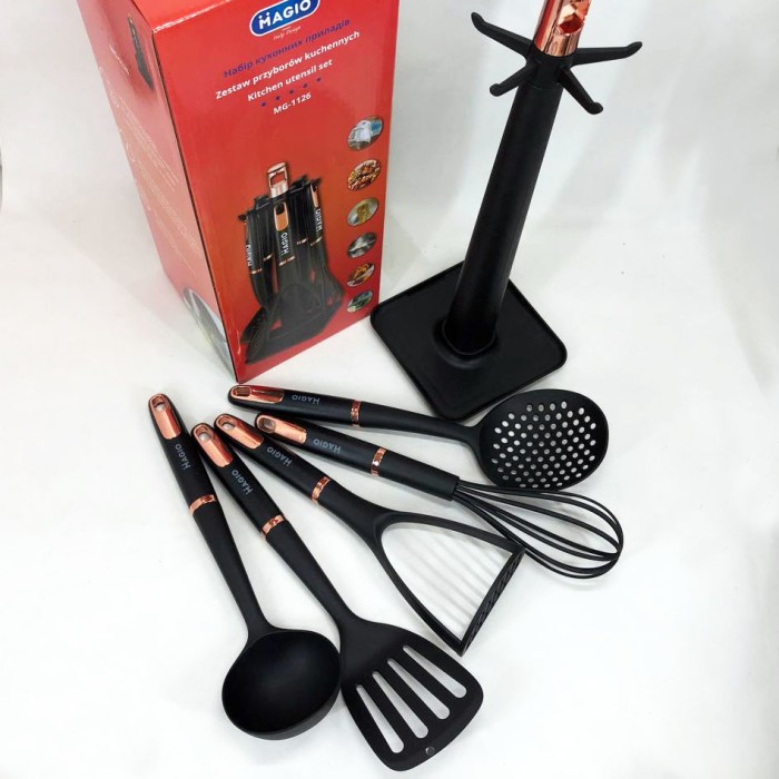 Нейлоновий набір для кухні, Кухонні набори на підставці, Кухонний набір силіконовий CW-70