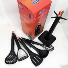 Набори лопаток для кухні Magio, Ергономічний кухонний набір із силікону, Кухонний набір з підставкою EL-81