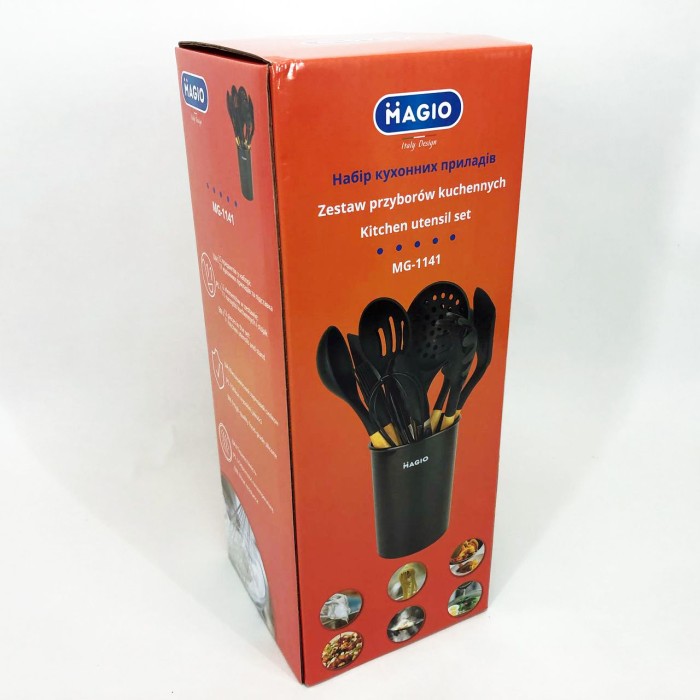 Кухонні набори на підставці, Хороший кухонний набір на підставці, Силіконовий кухонний набір лопаток LZ-94