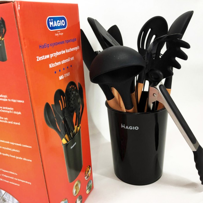 Кухонні набори на підставці, Хороший кухонний набір на підставці, Силіконовий кухонний набір лопаток LZ-94