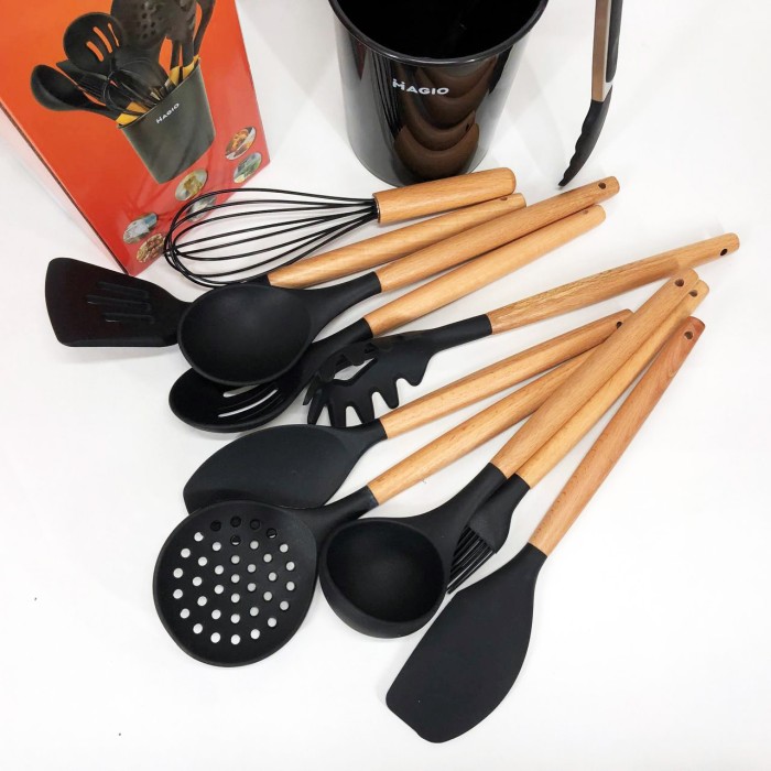 Набір для господині кухонний, Кухонні аксесуари силікон, Набір кухонного приладдя на підставці MU-50