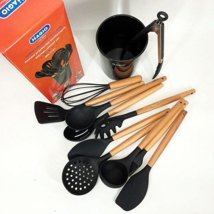 Набір для господині кухонний, Кухонні аксесуари силікон, Набір кухонного приладдя на підставці MU-50