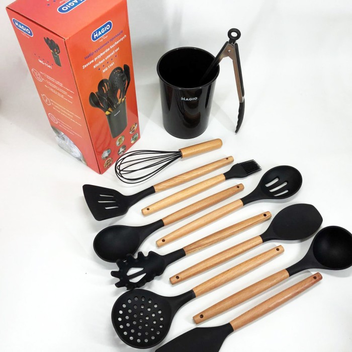 Набір для господині кухонний, Кухонні аксесуари силікон, Набір кухонного приладдя на підставці MU-50