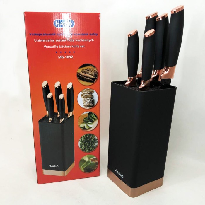 Набір ножів красивий та універсальний Magio MG-1092, Кухонні ножі з хорошої сталі XO-70