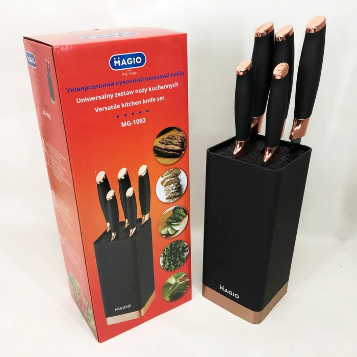 Набір ножів красивий та універсальний Magio MG-1092, Кухонні ножі з хорошої сталі XO-70