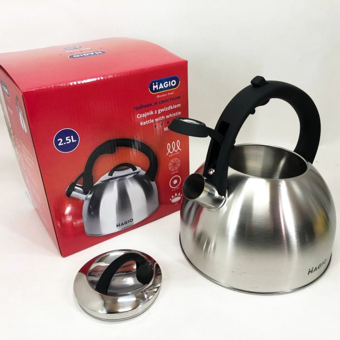 Чайник для плити з гучним свистком Magio MG-1192 2.5 л, Чайник на плиту для кухні SE-23