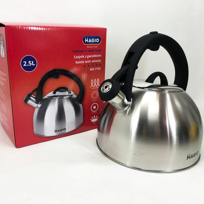Чайник для плити з гучним свистком Magio MG-1192 2.5 л, Чайник на плиту для кухні SE-23