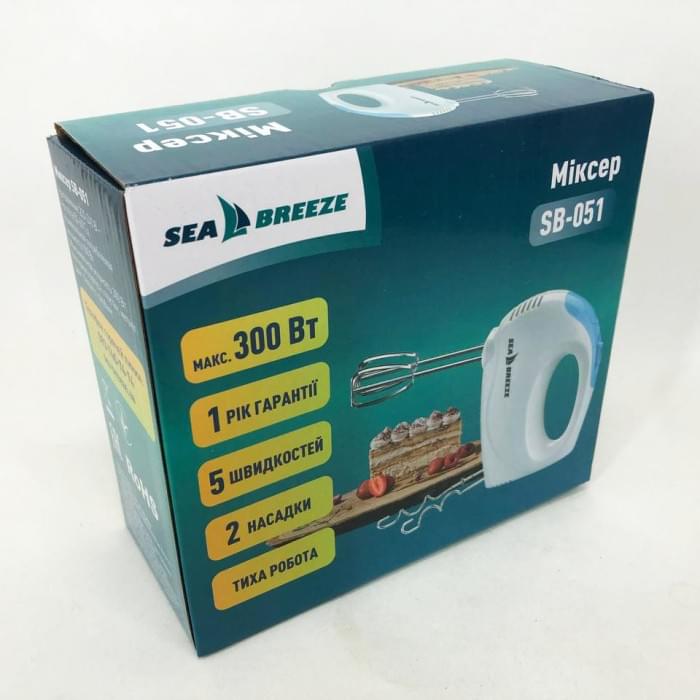 Міксер для приготування тіста і кремів SeaBreeze SB-051 300 Вт, Ручний TW-109 міксер шейкер