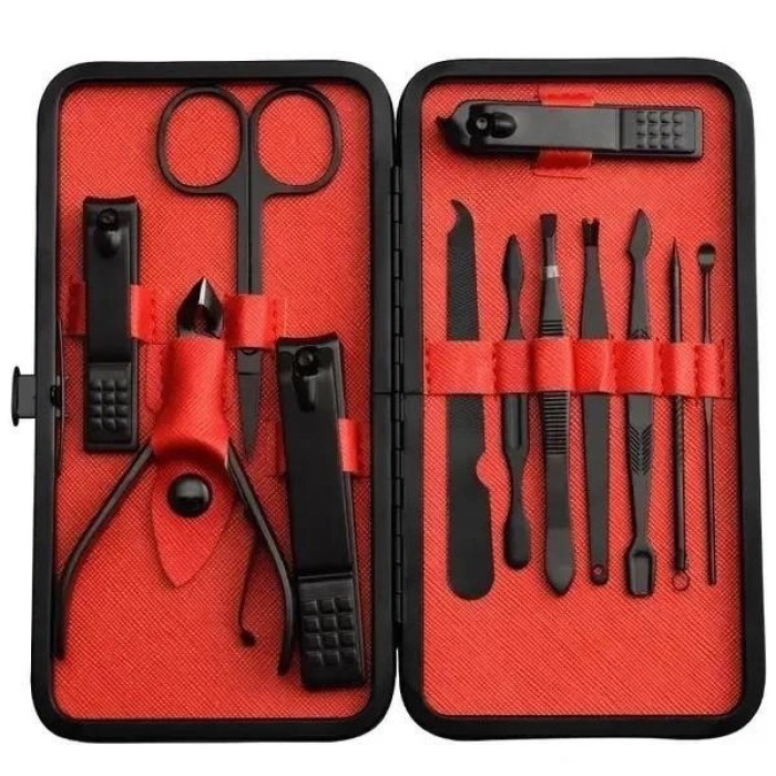 Дорожній жіночий манікюрний набір 12, Функціональний манікюрний набір для дітей набірчик EO-81