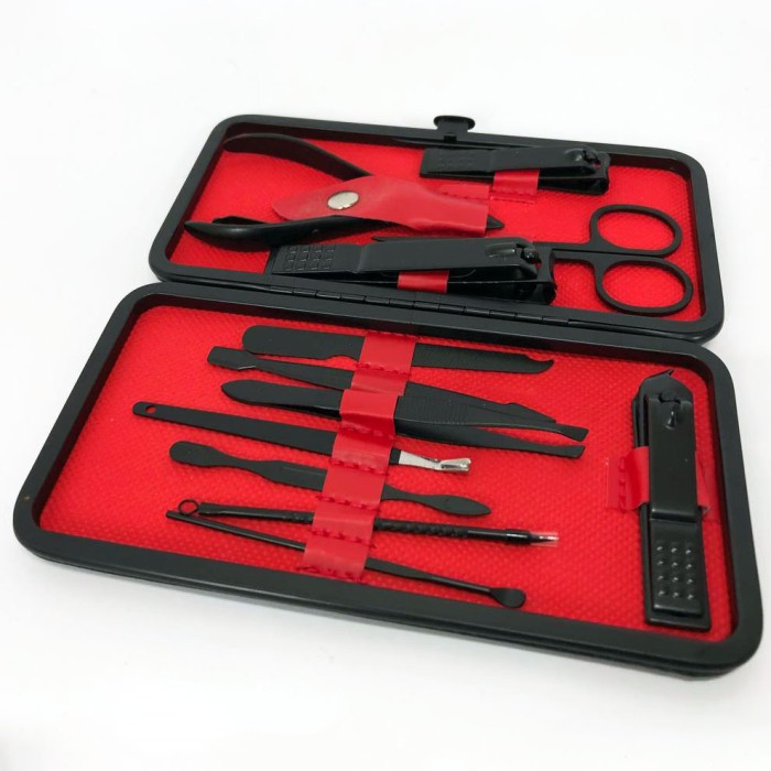 Дорожній жіночий манікюрний набір 12, Функціональний манікюрний набір для дітей набірчик EO-81