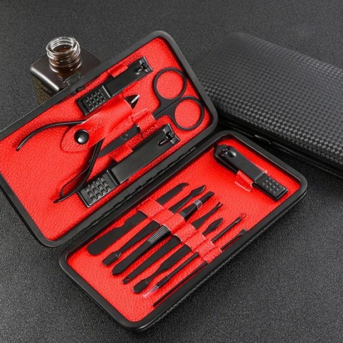 Дорожній жіночий манікюрний набір 12, Функціональний манікюрний набір для дітей набірчик EO-81