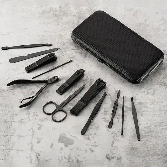 Дорожній жіночий манікюрний набір 12, Функціональний манікюрний набір для дітей набірчик EO-81