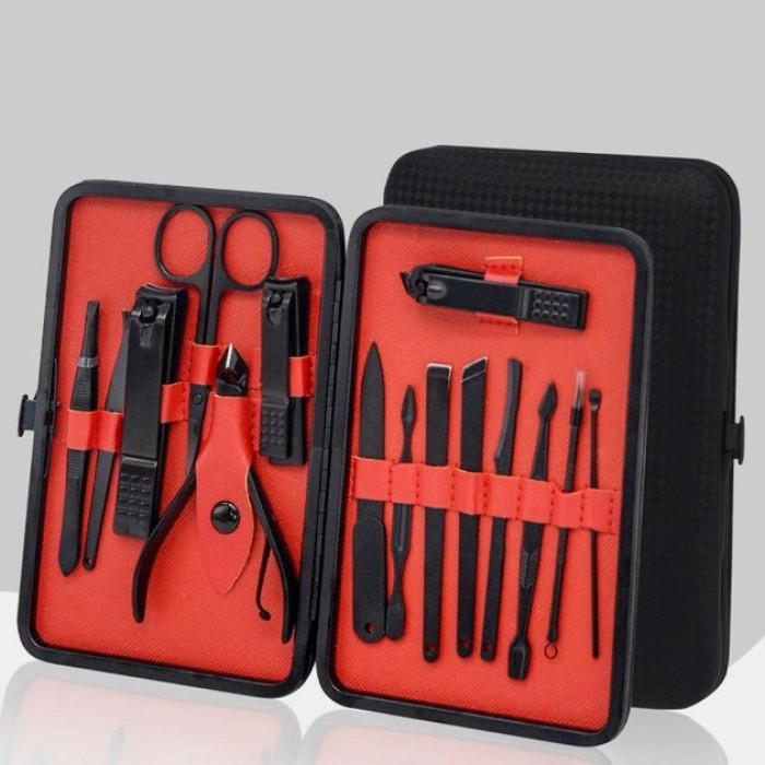 Манікюрний інструмент 12 шт, Манікюрний набір в поїздку, Манікюрно-педикюрний набір для початківців AZ-56