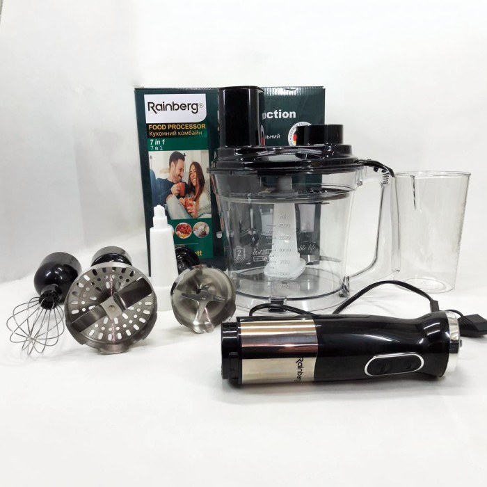 Блендер для змішування крему Rainberg RB-2238, Кухонний комбайн металевий, Блендер багатофункціональний PX-13