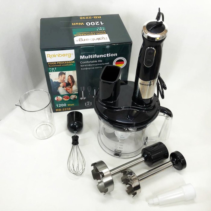 Блендер для змішування крему Rainberg RB-2238, Кухонний комбайн металевий, Блендер багатофункціональний PX-13