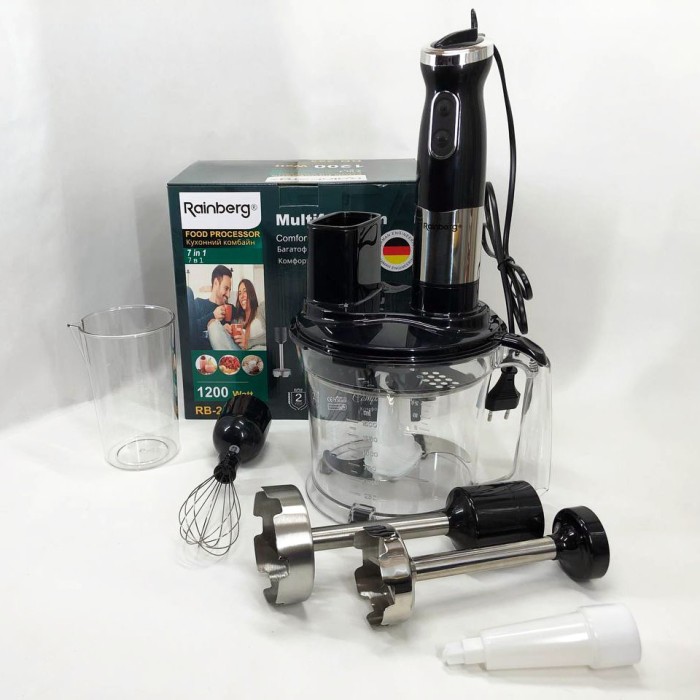 Блендер з мірною чашею склянка чашка Rainberg, Кухонний комбайн металевий, Блендер для супів і соусів LK-29