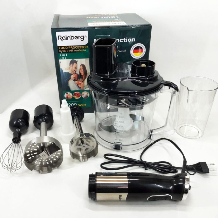 Блендер з мірною чашею склянка чашка Rainberg, Кухонний комбайн металевий, Блендер для супів і соусів LK-29