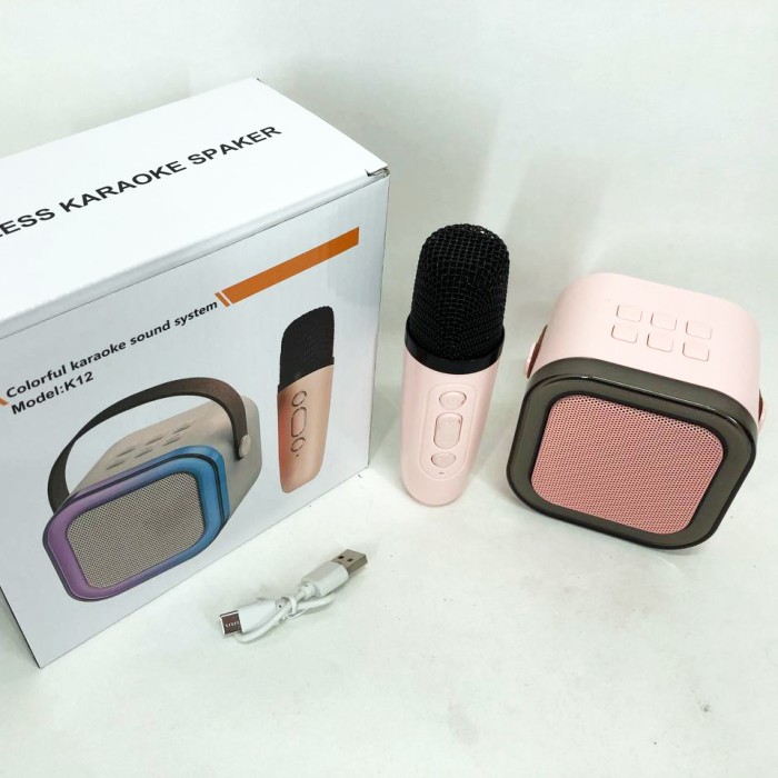 Портативна колонка з караоке мікрофоном bluetooth K12 10W, Bluetooth мікрофон караоке для дому GU-32
