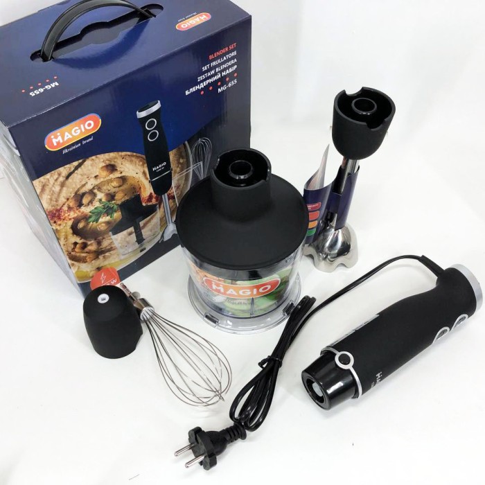 Блендер занурювальний з додатковою чашею MAGIO MG-655, Блендер для твердих інгредієнтів PR-88