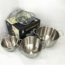 Набір посуду для електричних плит 6, Каструлі з кришками, Комплект металевих каструль AY-31