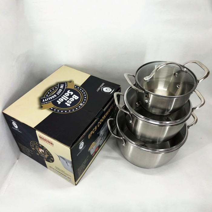 Набір посуду для електричних плит 6, Каструлі з кришками, Комплект металевих каструль AY-31