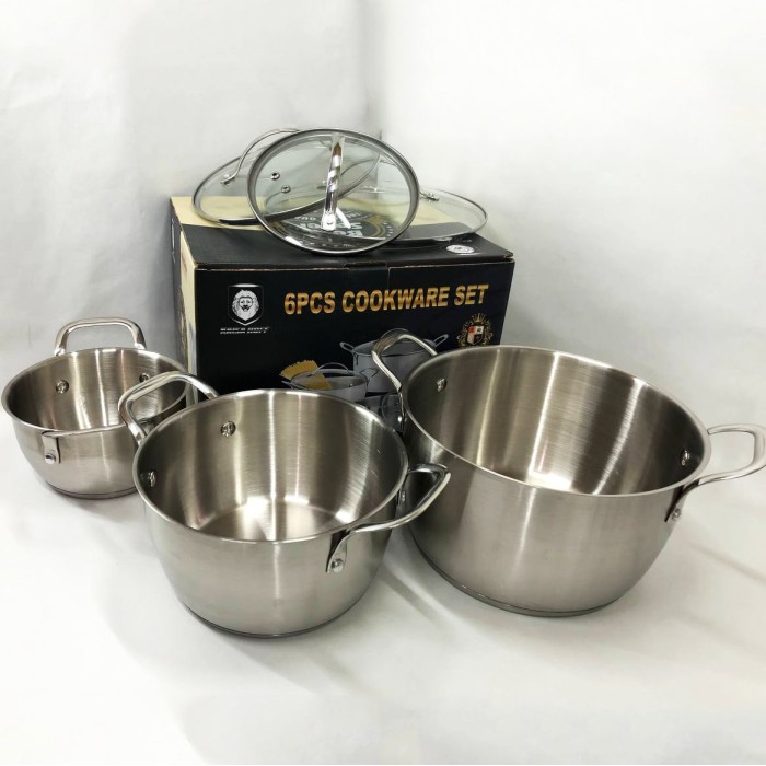 Набір посуду для електричних плит 6, Каструлі з кришками, Комплект металевих каструль AY-31