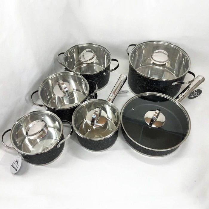 Набір каструль з антипригарним дном, Фірмові набори каструль Набір з жаростійкою кришкою QN-89