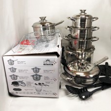 Набір посуду для дому 18 предметов ASTRA A-2518, Набір каструль з інноваційним антипригарним покриттям EG-63