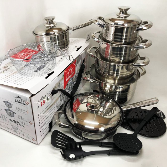 Набір каструль якісних з кришками, Набір посуду каструлі, Хороший каструль Комплект DZ-15