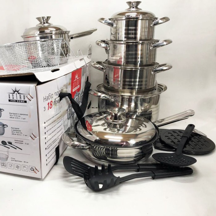 Набір каструль якісних з кришками, Набір посуду каструлі, Хороший каструль Комплект DZ-15
