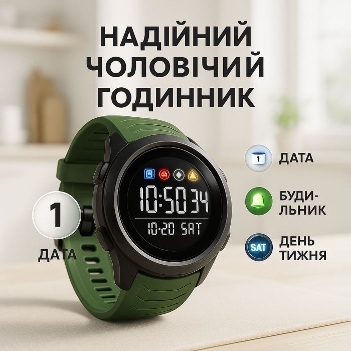 Годинник наручний чоловічий SKMEI 1674AGBK, оригінальний чоловічий годинник, годинник наручний електронний тактичний